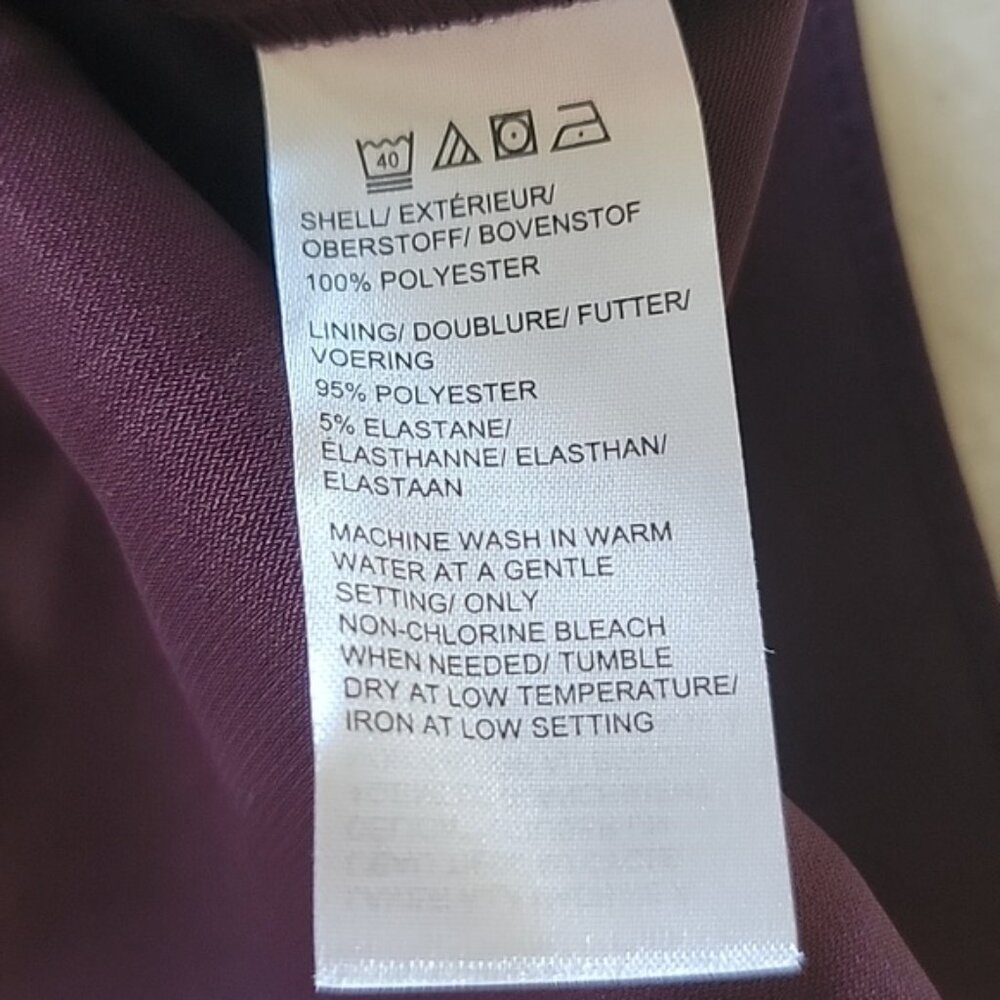 SAKS FIFTH AVENUE Plum Cascading Trailing Ruffle Party Date Night Glam Cami M - Picture 6 of 10